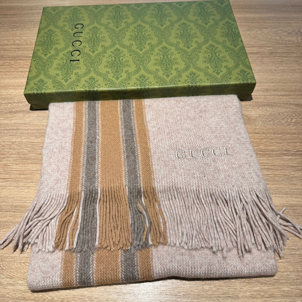 GUCCI SCARF 180 CM COLORFUL KNIT WOOL 401254