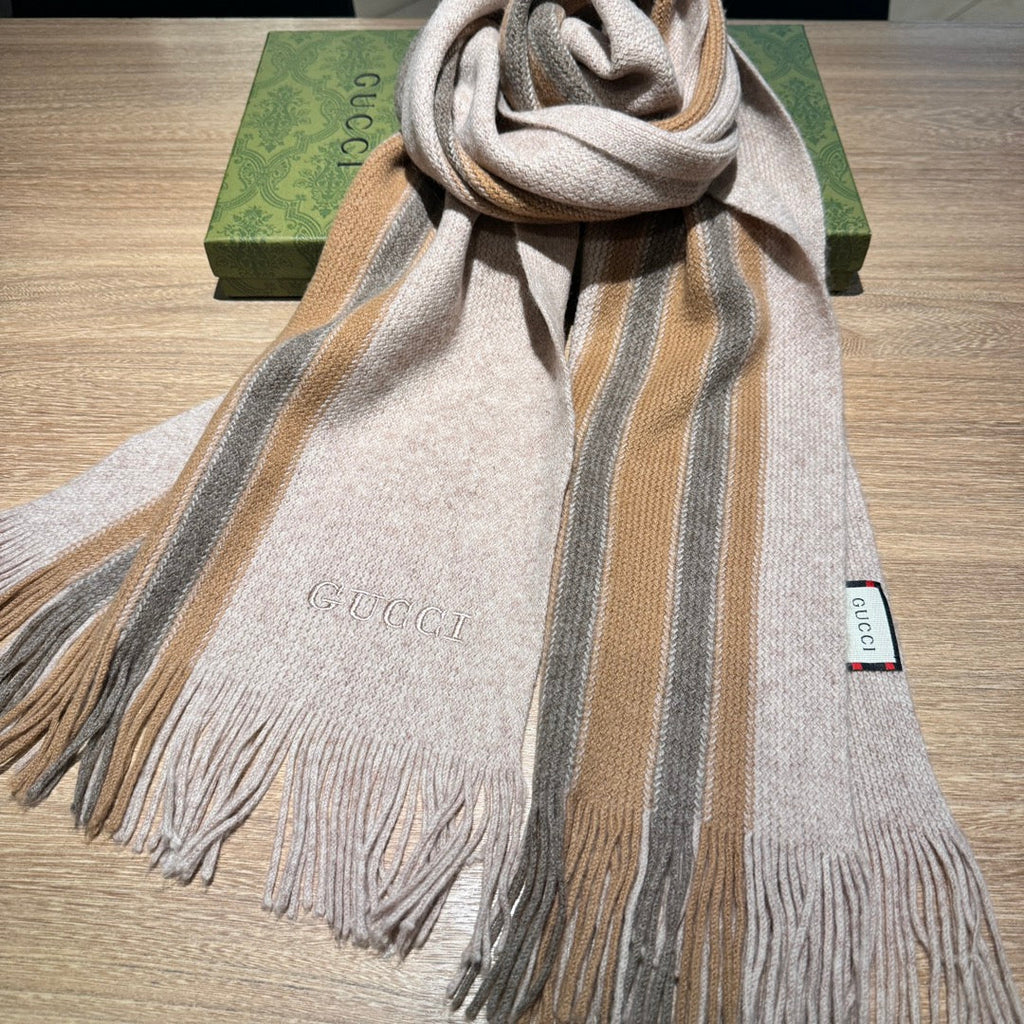 GUCCI SCARF 180 CM COLORFUL KNIT WOOL 401254