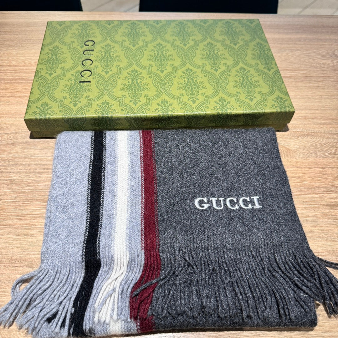 GUCCI SCARF 180 CM COLORFUL KNIT WOOL 401255