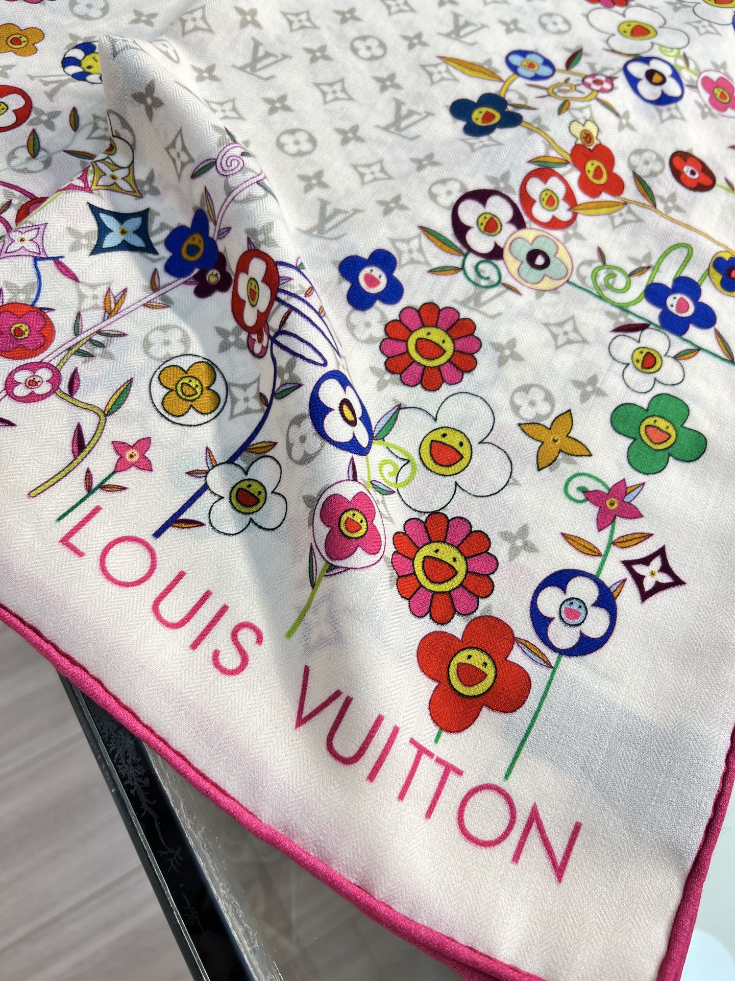 LOUIS VUITTON LV SCARF 135 CM IN WOOL MIX SILK 715458