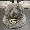 GUCCI BUCKET HAT IN STEEL GRAY WOOL 389116