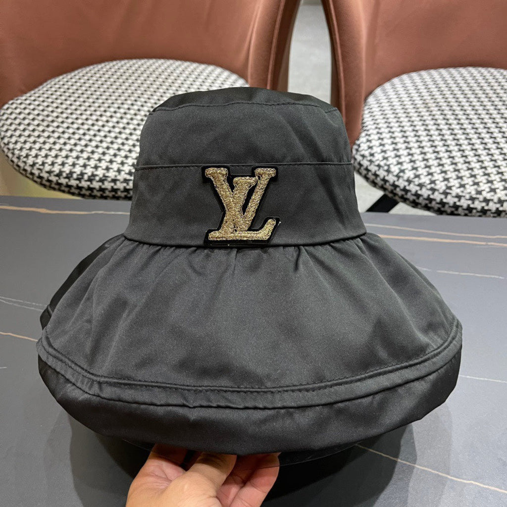 LOUIS VUITTON BUCKET HAT IN BLACK COTTON 404526