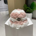 GUCCI BUCKET HAT IN LIGHT PINK MIX WHITE RABBIT FUR 404639