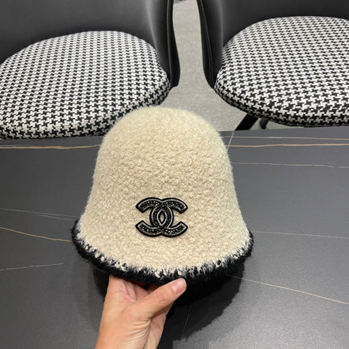 CHANEL BUCKET HAT IN CREAM BEIGE LAMBSWOOL 426106