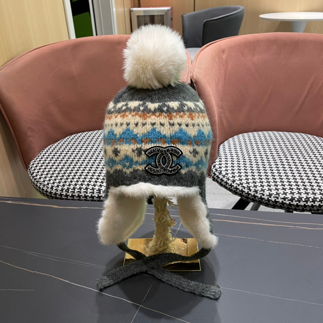 CHANEL PLUSH WINTER HAT COLORFUL 431202