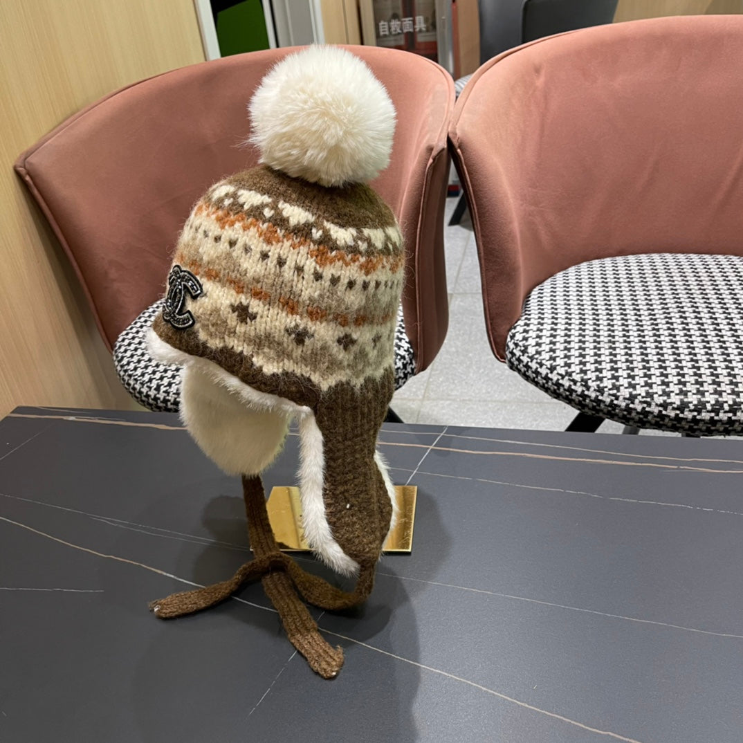 CHANEL PLUSH WINTER HAT COLORFUL 431204