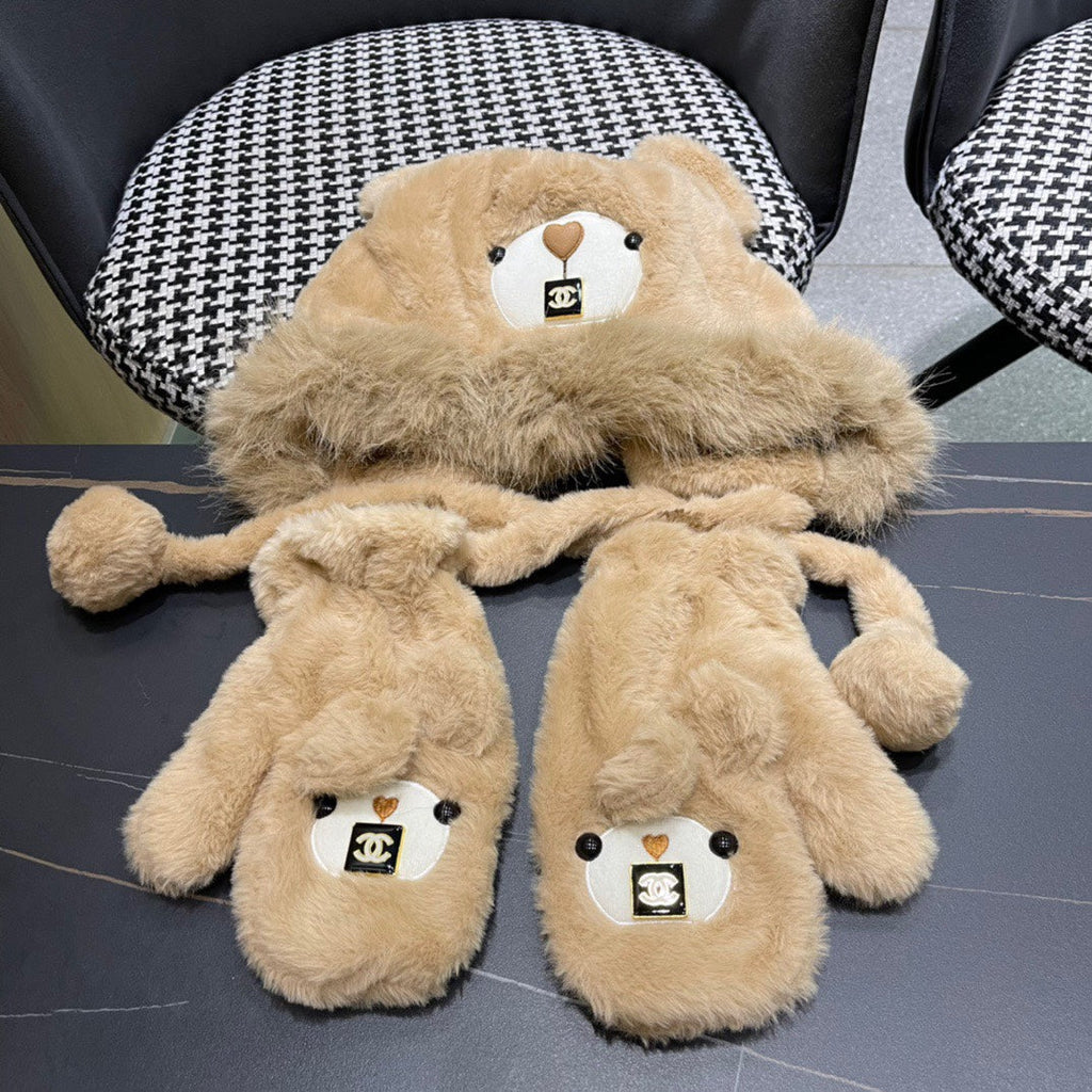 CHANEL THREE-PIECE SET IN CAMEL BROWN FLEECE AND WOOL 433194