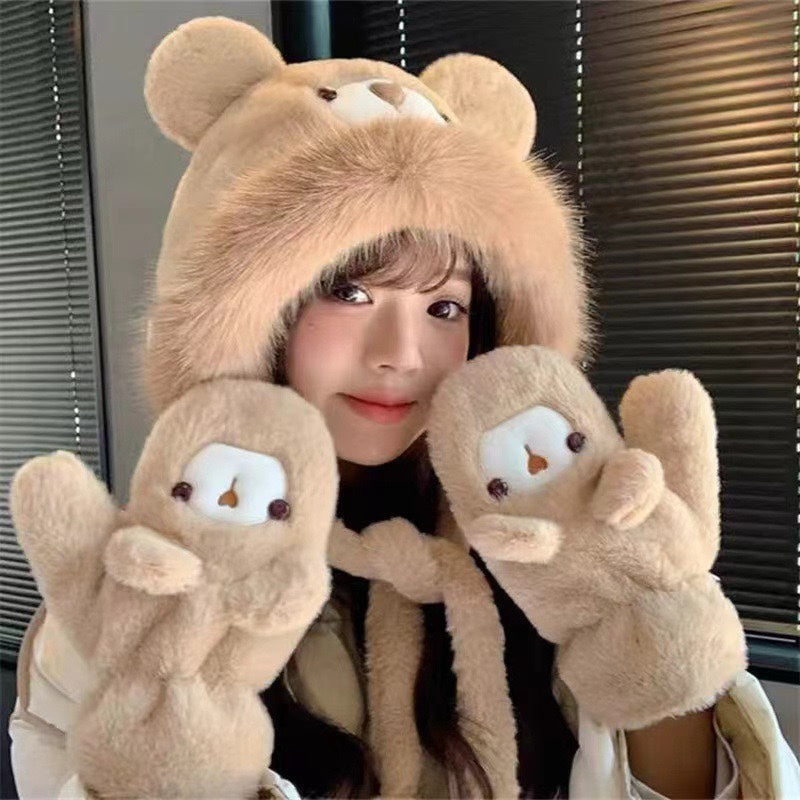CHANEL THREE-PIECE SET IN CAMEL BROWN FLEECE AND WOOL 433194
