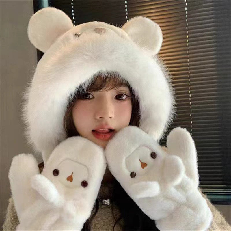 CHANEL THREE-PIECE SET IN WHITE FLEECE AND WOOL 433195