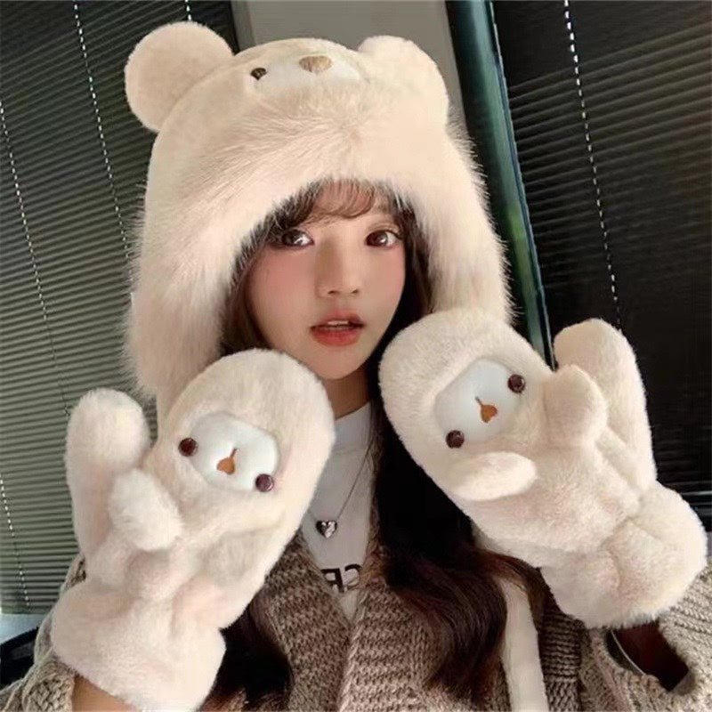 CHANEL THREE-PIECE SET IN BEIGE FLEECE AND WOOL 433196