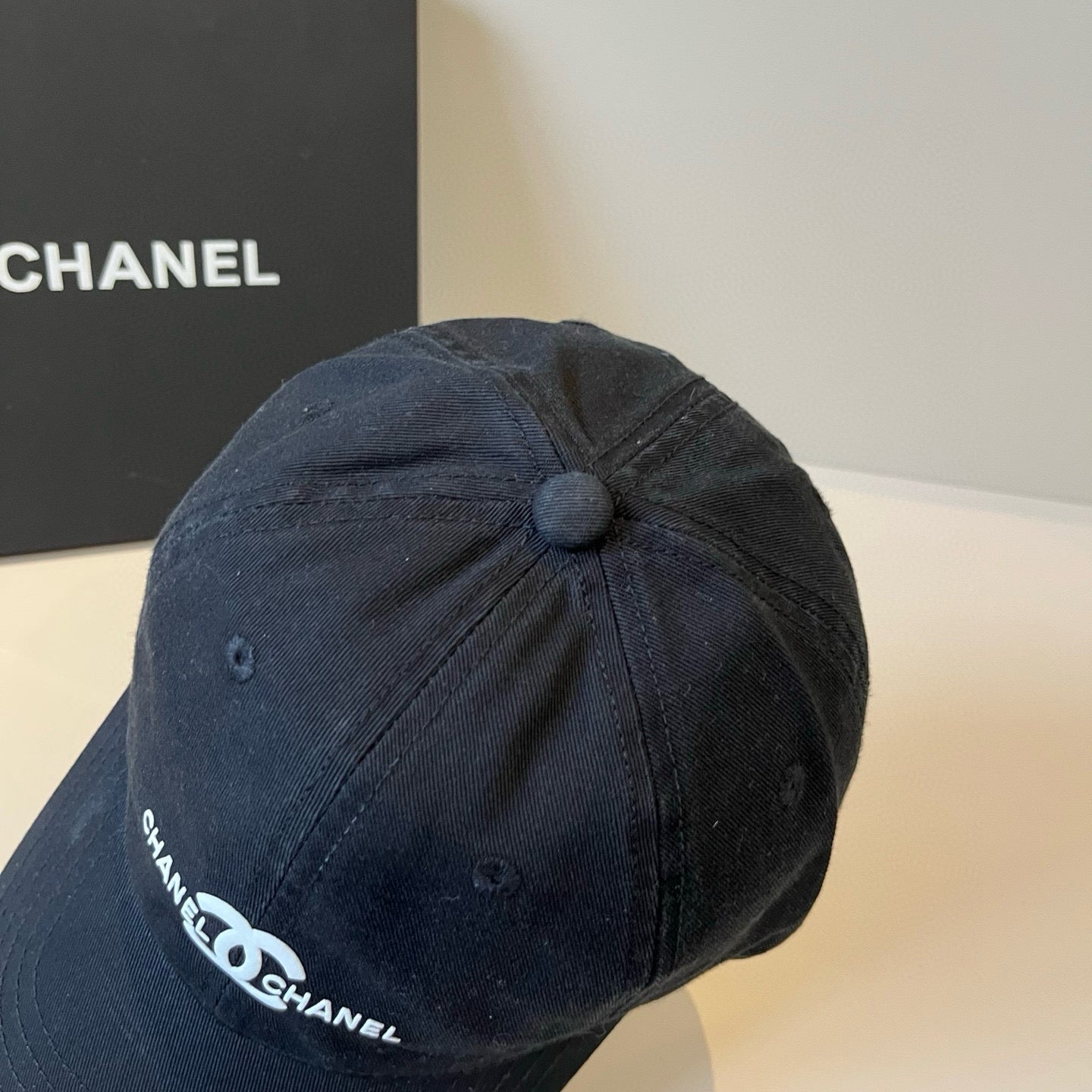 CHANEL BASEBALL HAT IN BLACK COTTON 672897