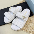 PRADA Pra Raffia Cork Slide 40 White