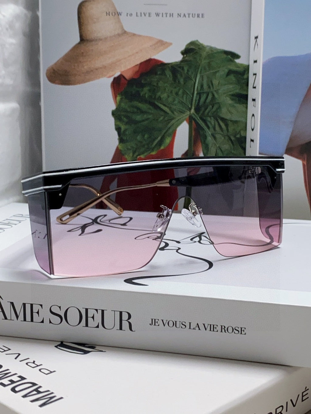 DIOR SUNGLASS CLUB M1U 566688 IN BLACK ACETATE PINK SMOKE LENSES