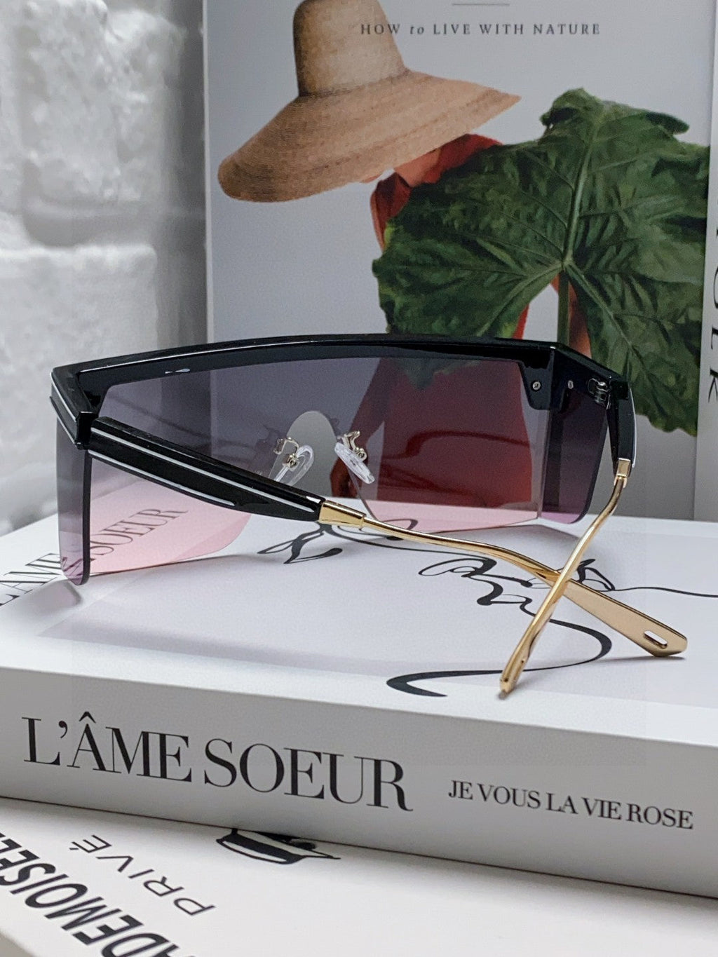 DIOR SUNGLASS CLUB M1U 566688 IN BLACK ACETATE PINK SMOKE LENSES
