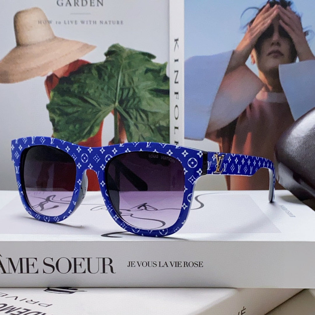 LOUIS VUITTON MONOGRAM SUNGLASS 581385 IN BLUE ACETATE FRAME
