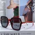 LOUIS VUITTON SQUARE SUNGLASSES 581355 IN RED ACETATE GREY LENSES