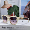 LOUIS VUITTON SQUARE SUNGLASSES 581359 IN IVORY ACETATE EMBOSSED MONOGRAM LOGO