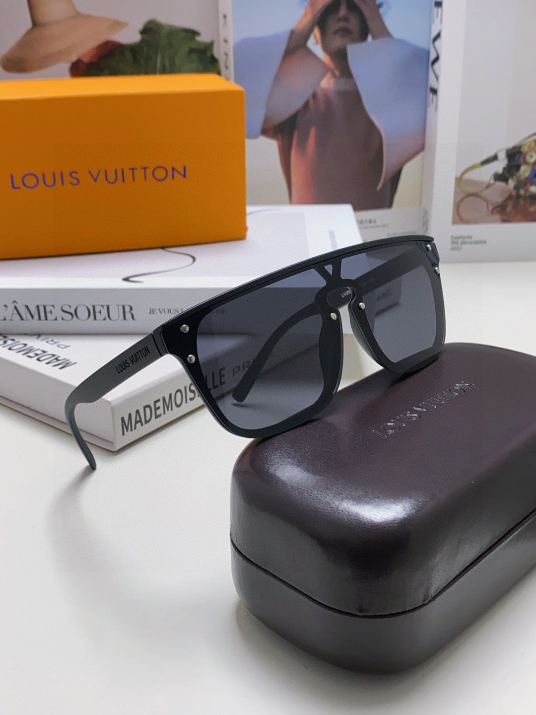 LOUIS VUITTON WAIMEA SUNGLASSES 581360 IN BLACK ACETATE