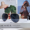 LOUIS VUITTON PILOT SUNGLASS 581364 IN GOLD METAL BLACK LENSES