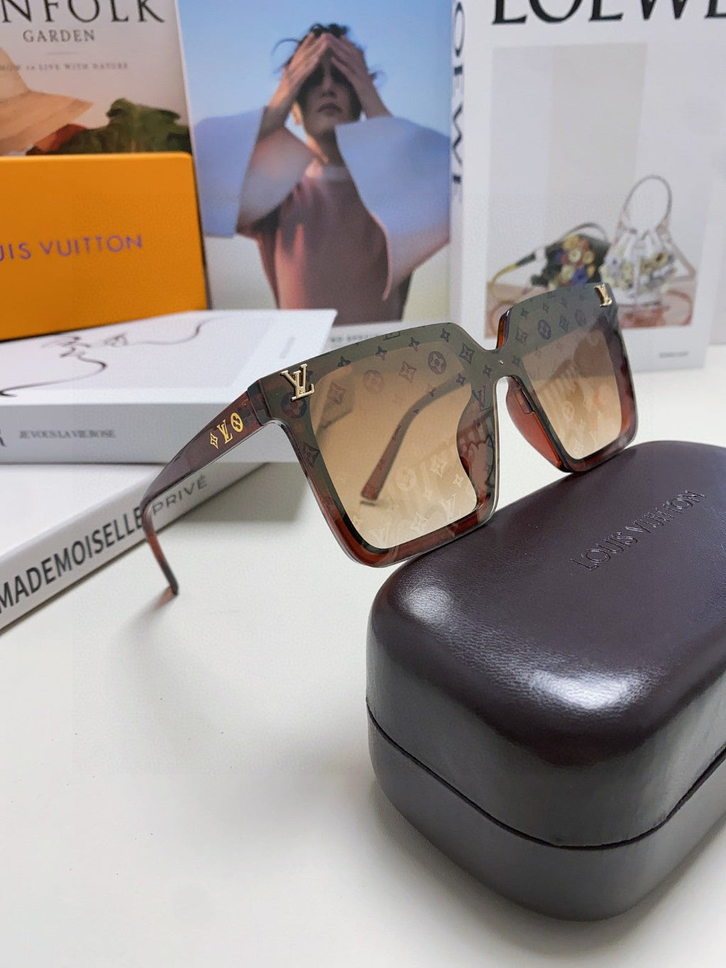 LOUIS VUITTON SQUARE SUNGLASS 581367 IN BROWN ACETATE MONOGRAM MASK ON LENS