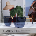 LOUIS VUITTON SQUARE SUNGLASS 581372 IN GOLD METAL GREY LENSES