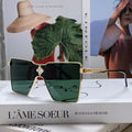 LOUIS VUITTON CYCLONE SUNGLASS 581373 IN GOLD METAL DARK GREEN LENSES