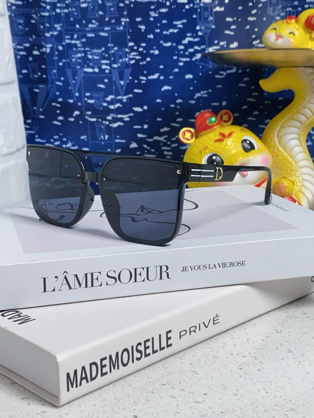 DIOR MONTAIGNE SUNGLASS 560862 IN BLACK ACETATE