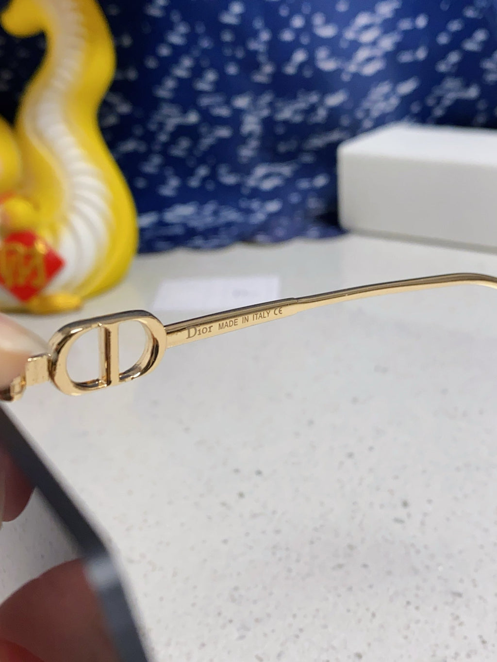 DIOR MONTAIGNE SUNGLASS 563192 IN GOLD METAL BROWN SMOKE LENSES