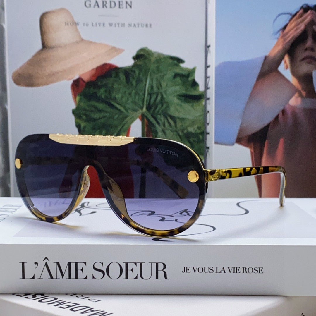 LOUIS VUITTON BLACKWOOD SUNGLASSES 567459 IN YELLOW HAVANA ACETATE GOLD METAL