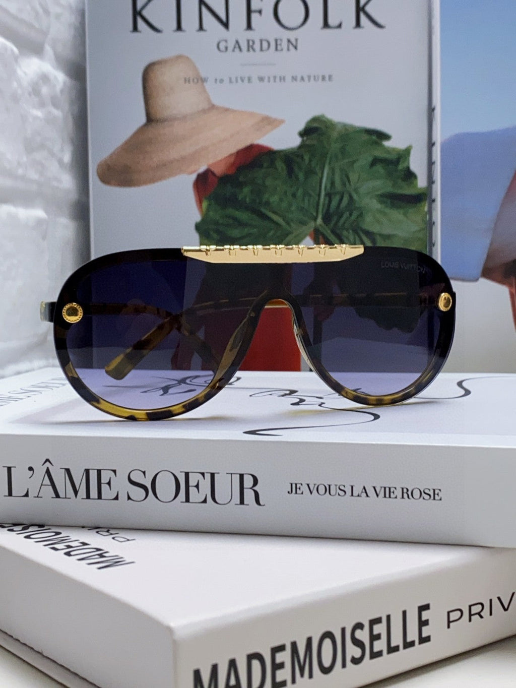 LOUIS VUITTON BLACKWOOD SUNGLASSES 567459 IN YELLOW HAVANA ACETATE GOLD METAL