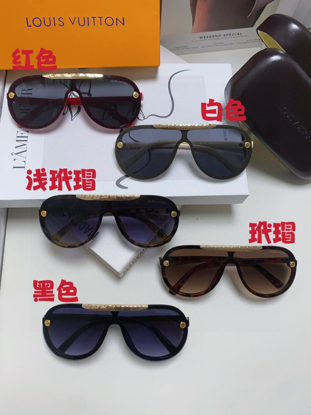 LOUIS VUITTON BLACKWOOD SUNGLASSES 567459 IN YELLOW HAVANA ACETATE GOLD METAL