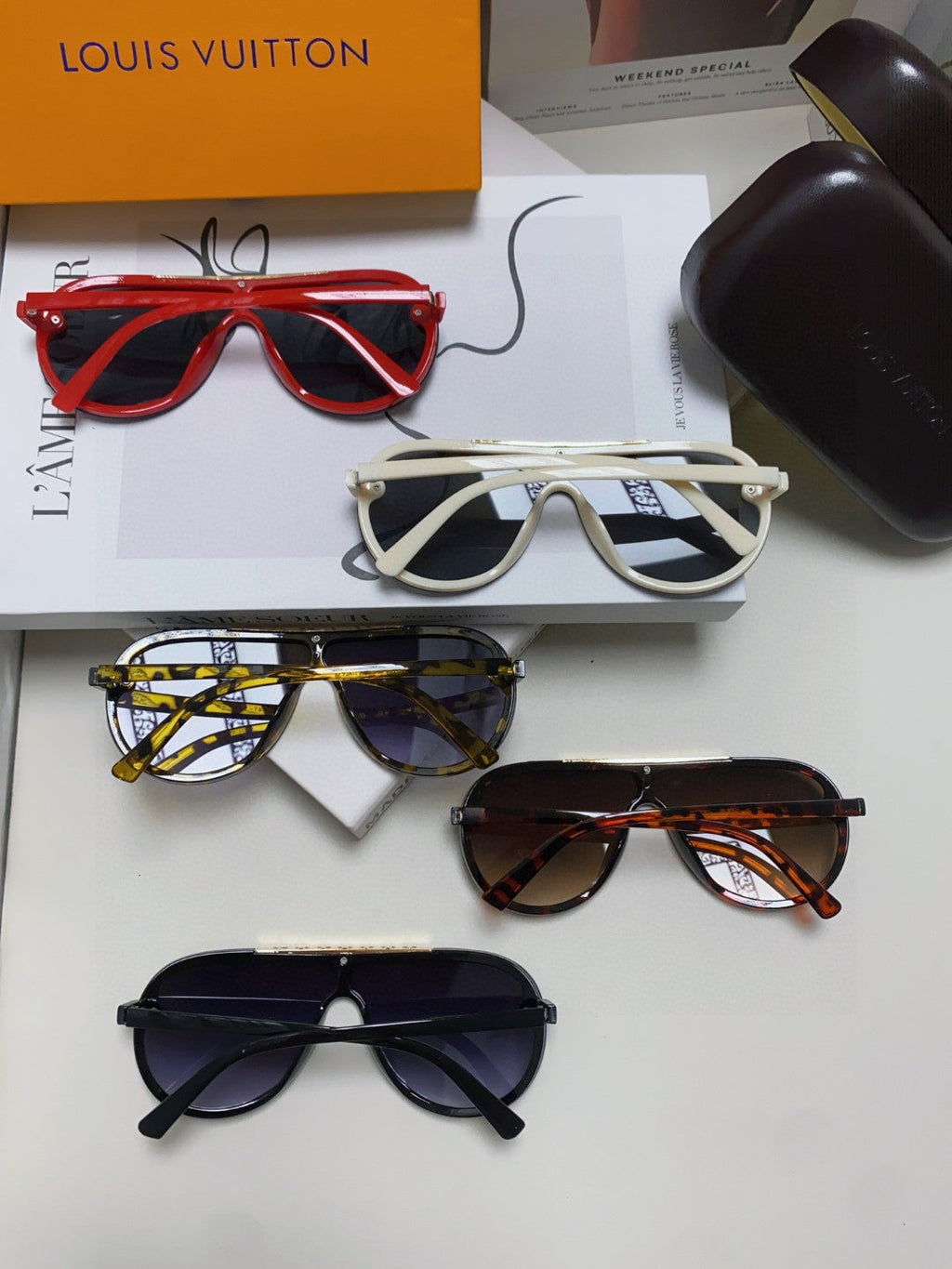 LOUIS VUITTON BLACKWOOD SUNGLASSES 567459 IN YELLOW HAVANA ACETATE GOLD METAL