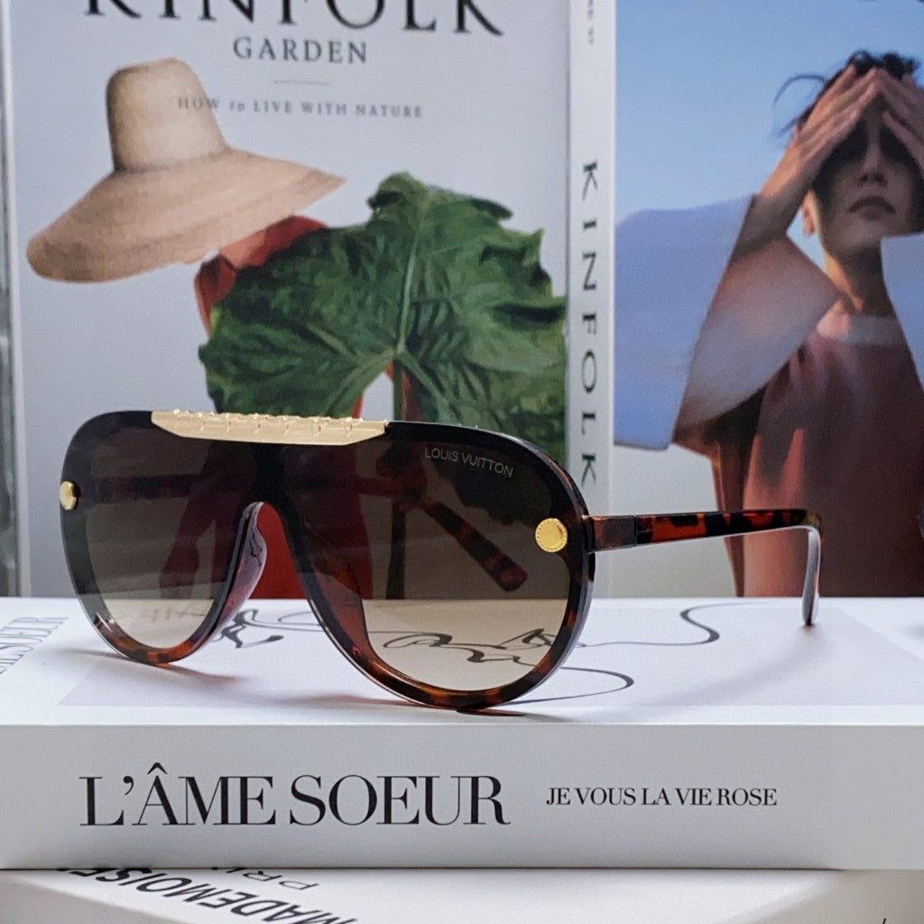 LOUIS VUITTON BLACKWOOD SUNGLASSES 567460 IN HAVANA ACETATE GOLD METAL