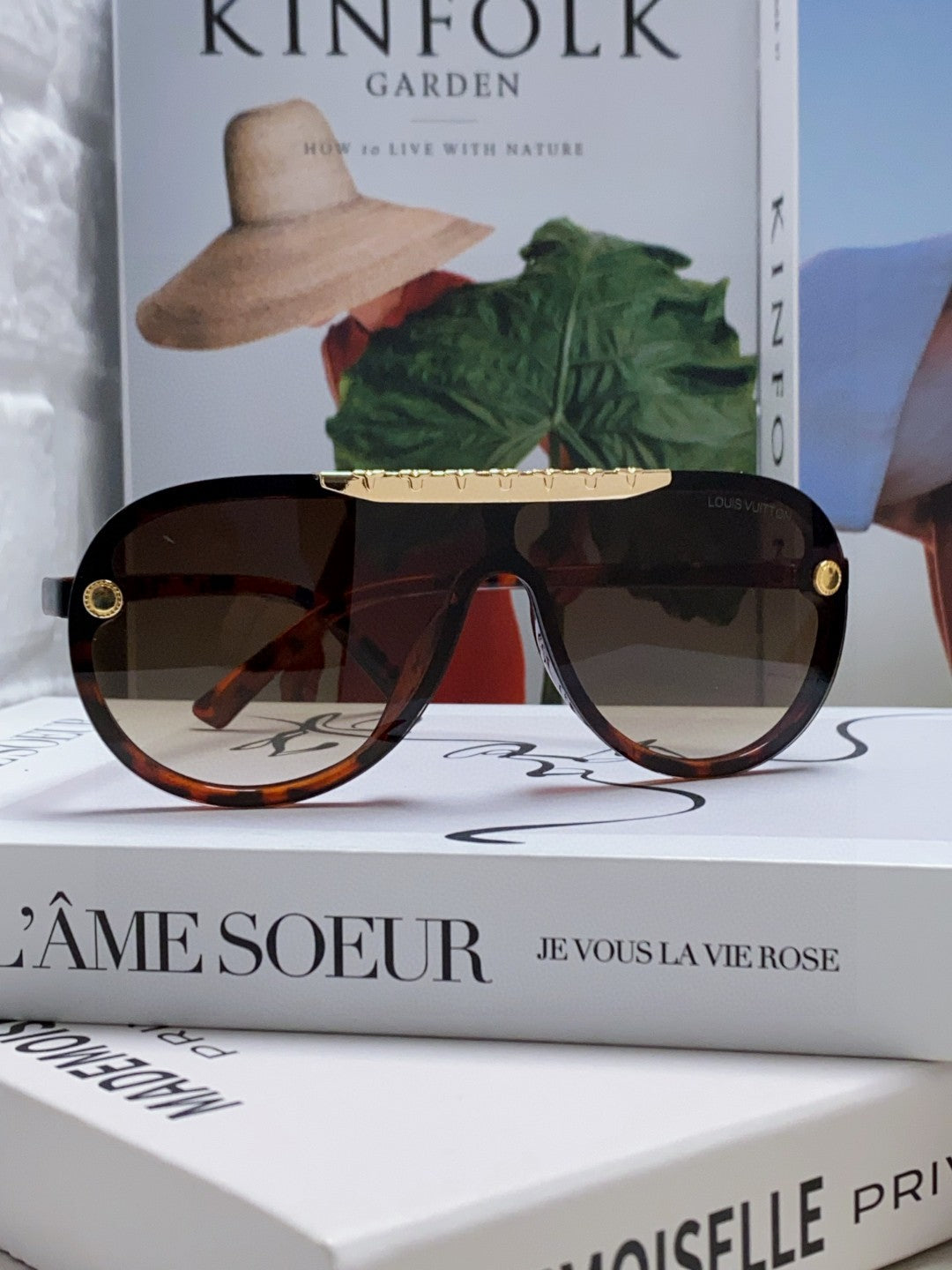 LOUIS VUITTON BLACKWOOD SUNGLASSES 567460 IN HAVANA ACETATE GOLD METAL