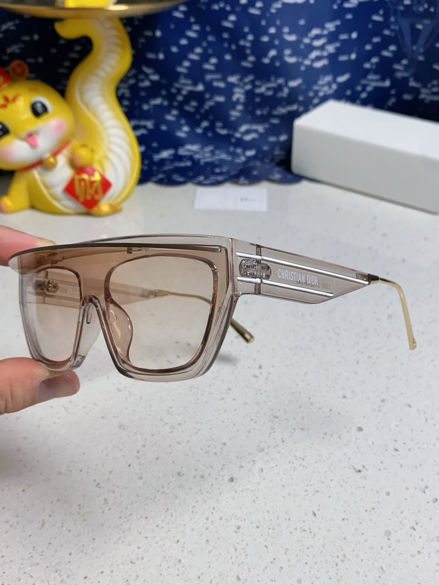 DIOR MONTAIGNE SUNGLASS CLUB M7U IN BROWN CLEAR ACETATE