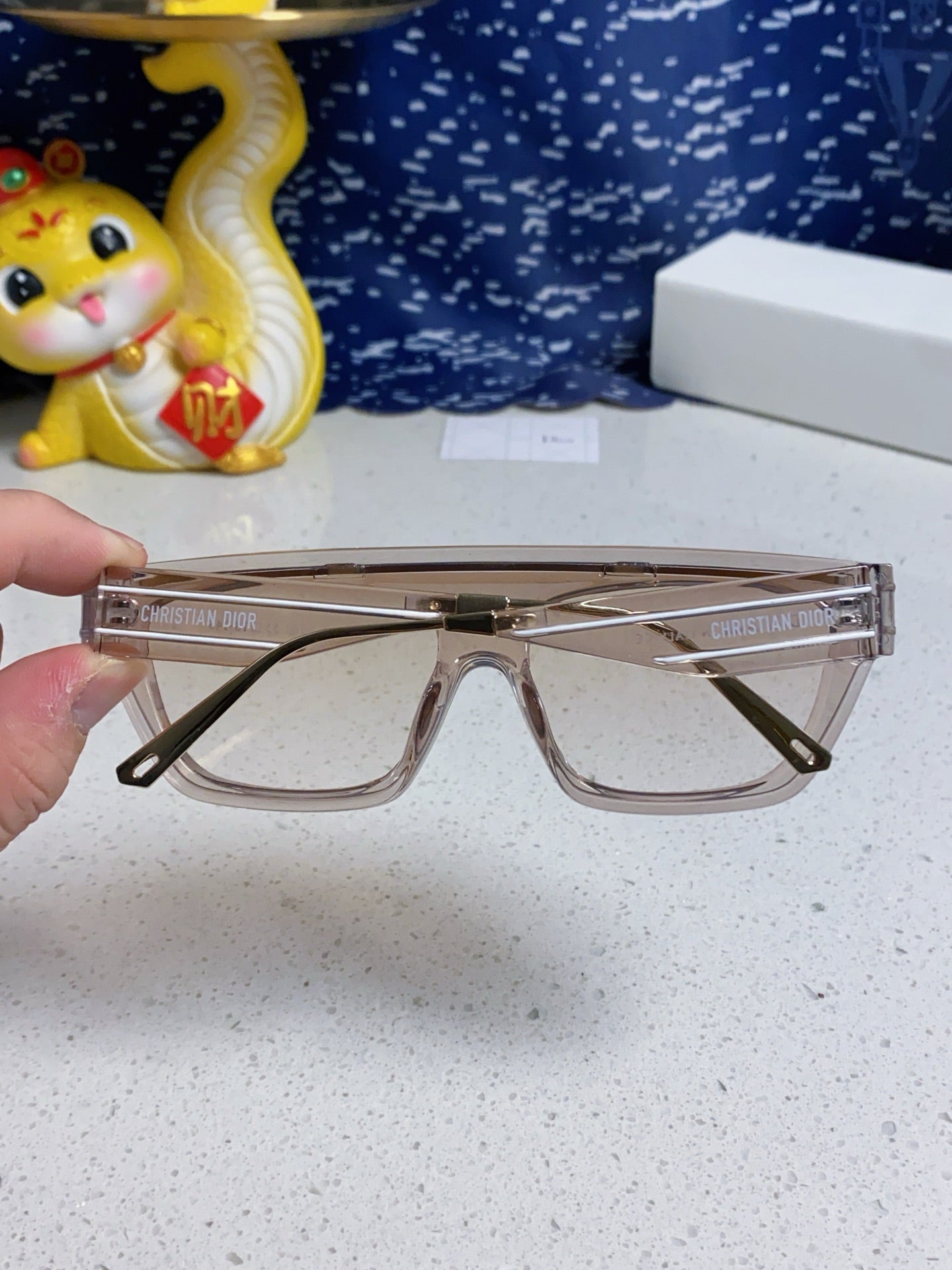 DIOR MONTAIGNE SUNGLASS CLUB M7U IN BROWN CLEAR ACETATE