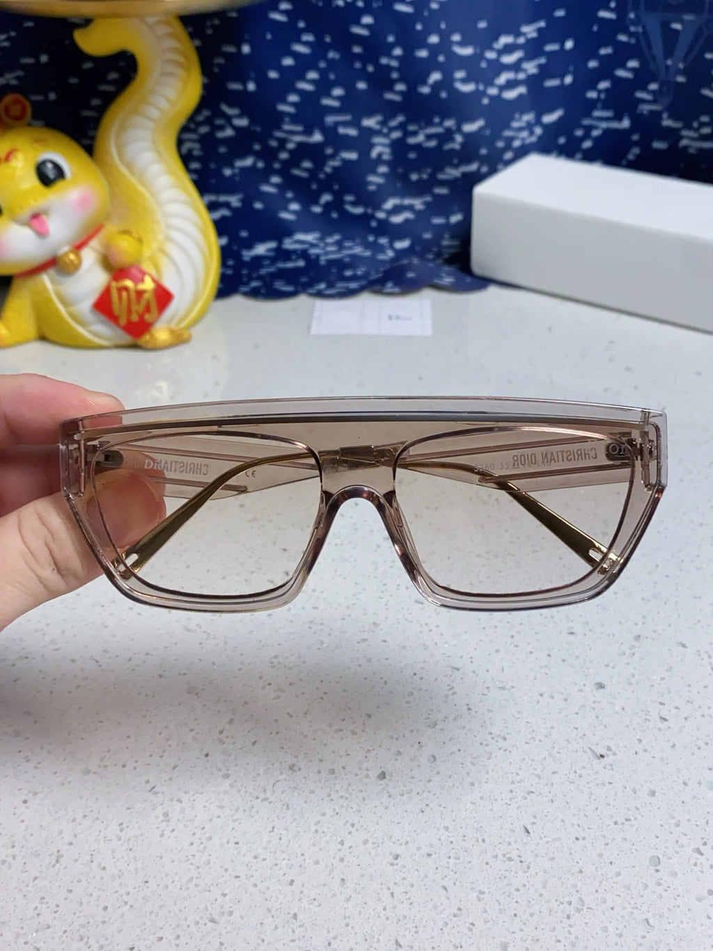 DIOR MONTAIGNE SUNGLASS CLUB M7U IN BROWN CLEAR ACETATE