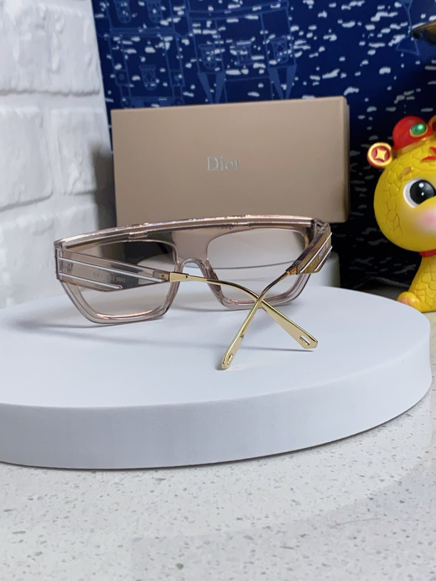 DIOR MONTAIGNE SUNGLASS CLUB M7U IN BROWN CLEAR ACETATE