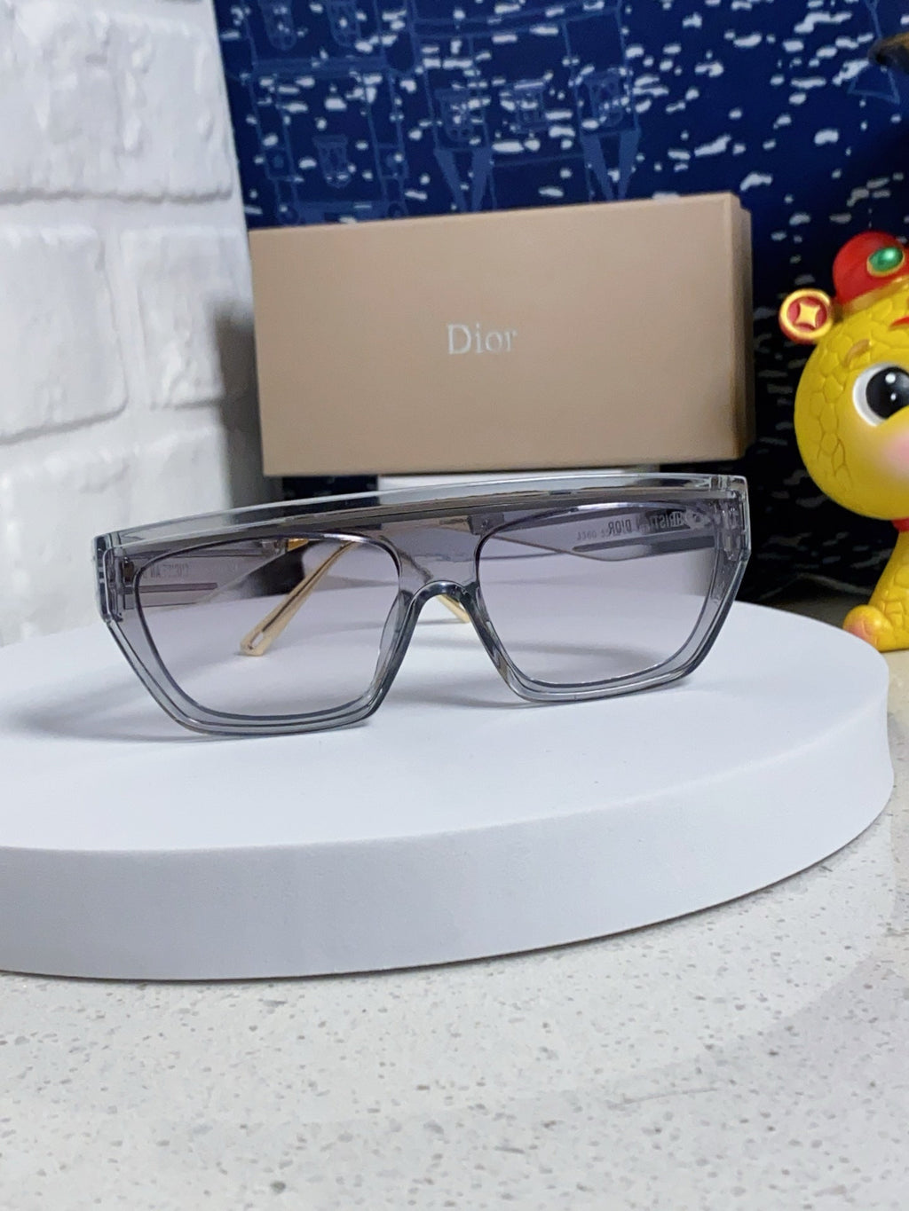 DIOR MONTAIGNE SUNGLASS CLUB M7U IN GREY CLEAR ACETATE