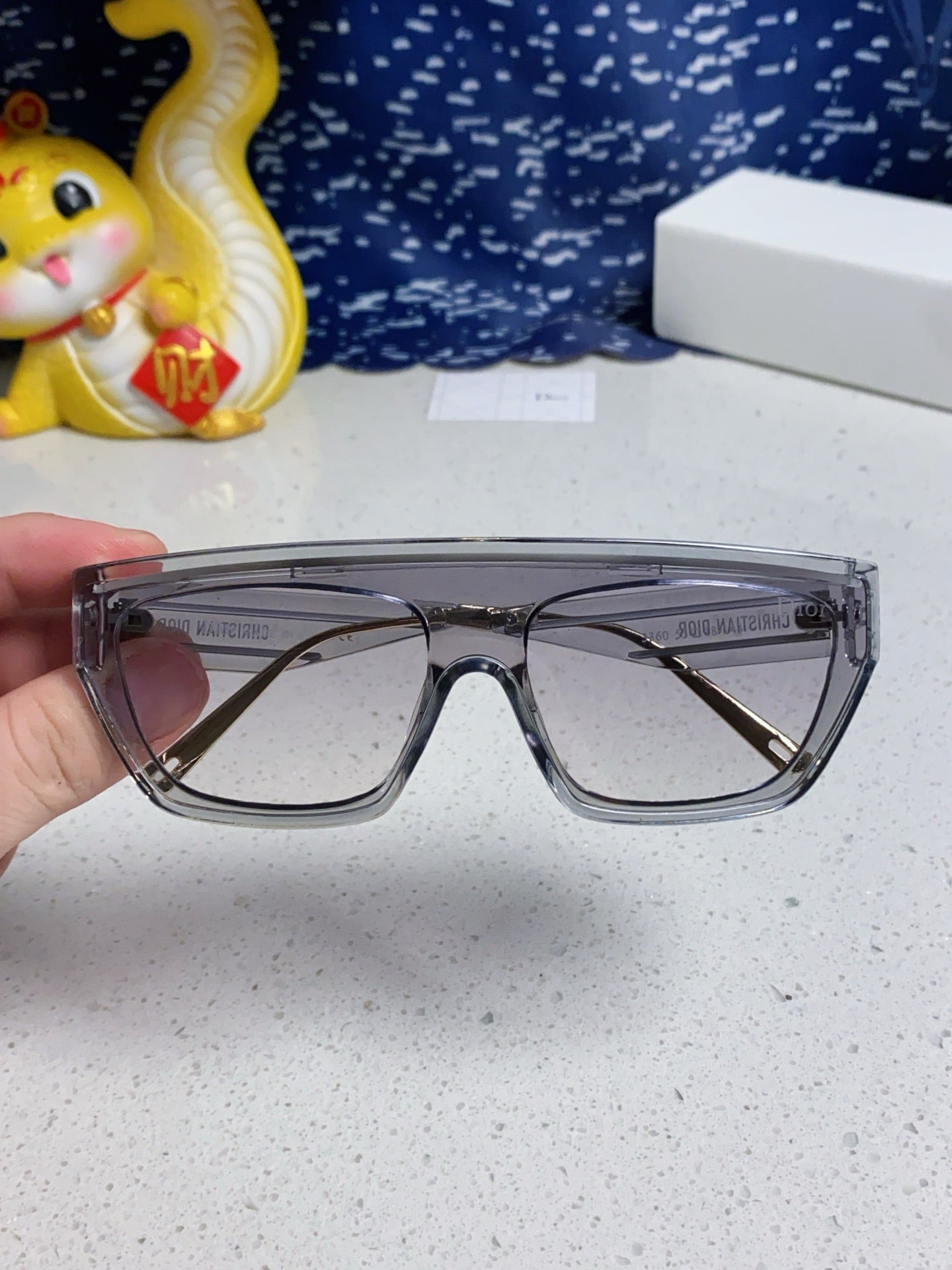 DIOR MONTAIGNE SUNGLASS CLUB M7U IN GREY CLEAR ACETATE