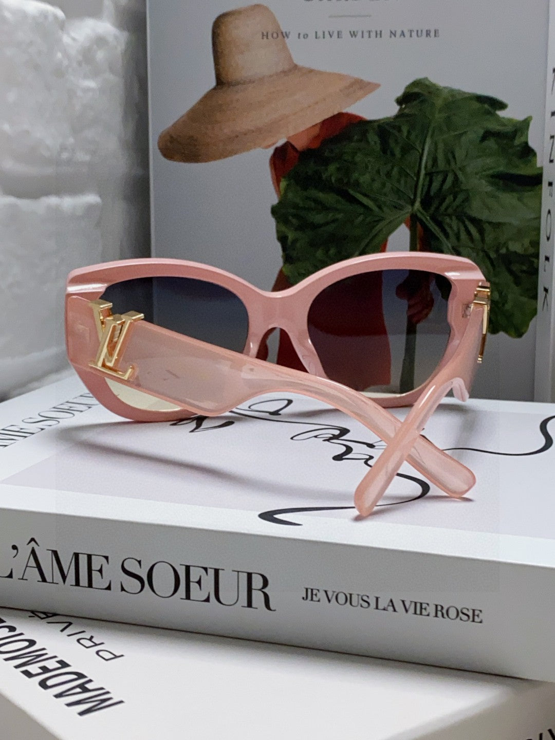 LOUIS VUITTON ICON CAT EYE SUNGLASSES 570247 IN PINK CLEAR ACETATE