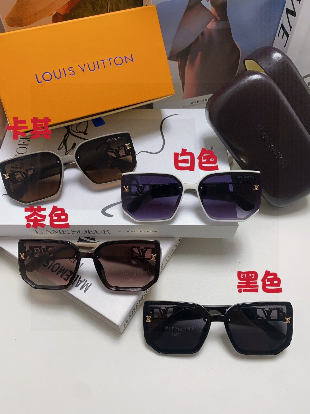 LOUIS VUITTON CLASH SQUARE SUNGLASSES 570250 IN GREY ACETATE