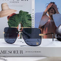 LOUIS VUITTON SQUARE SUNGLASSES 570265 IN GOLD METAL LOGO ON LENS