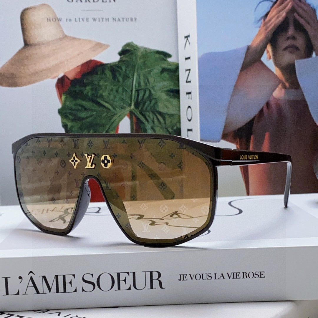 LOUIS VUITTON WAIMEA SUNGLASSES 570267 IN BROWN ACETATE MONOGRAM ON LENS