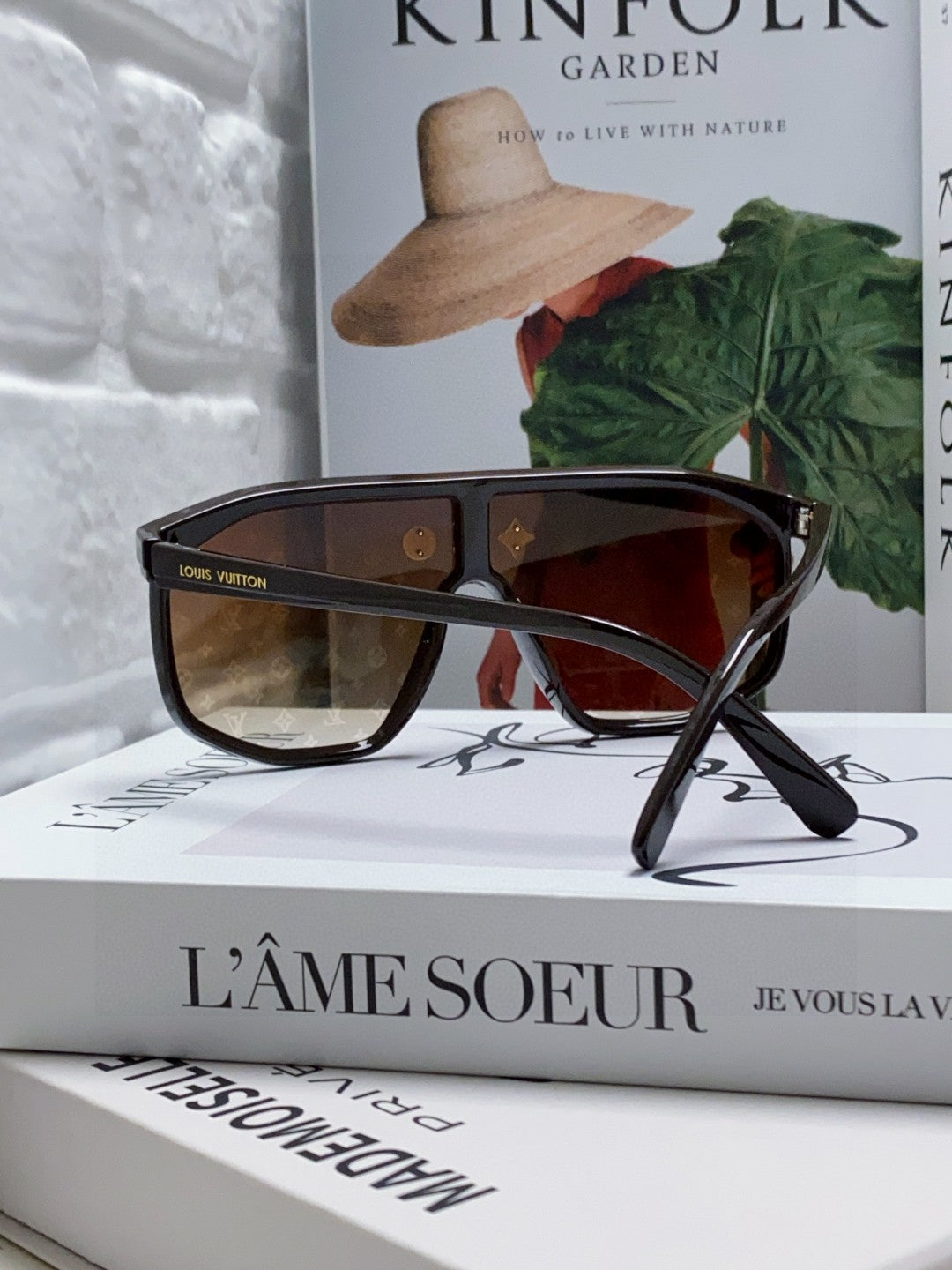LOUIS VUITTON WAIMEA SUNGLASSES 570267 IN BROWN ACETATE MONOGRAM ON LENS