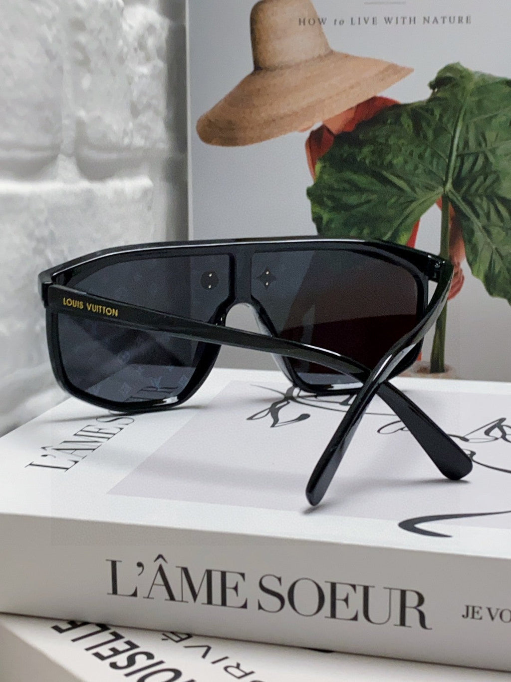 LOUIS VUITTON WAIMEA SUNGLASSES 570268 IN BLACK ACETATE MONOGRAM ON LENS