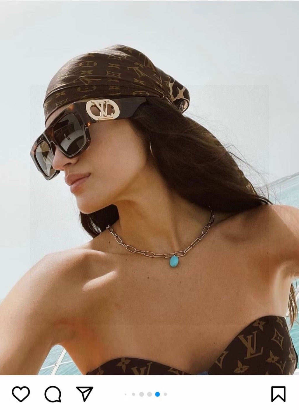 LOUIS VUITTON LINK SQUARE SUNGLASSES 570275 IN HAVANA ACETATE GOLD LOGO