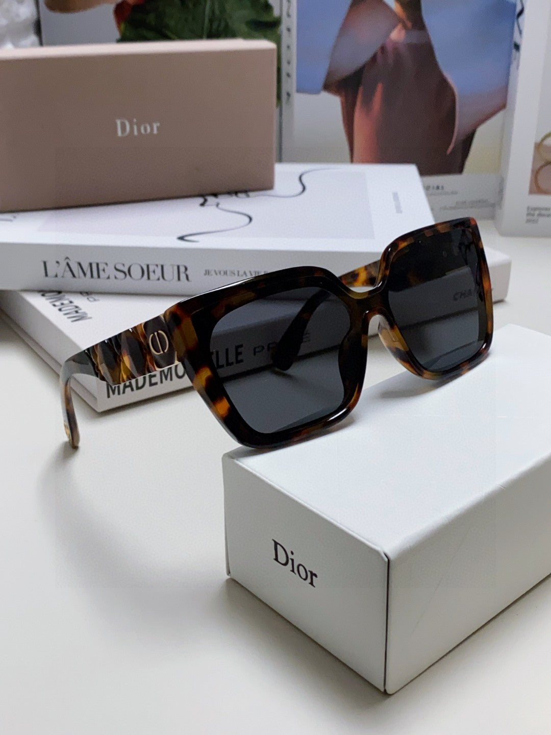 DIOR LADY 95.22 S2F SUNGLASS 571585 IN HAVANA ACETATE GREY LENSES