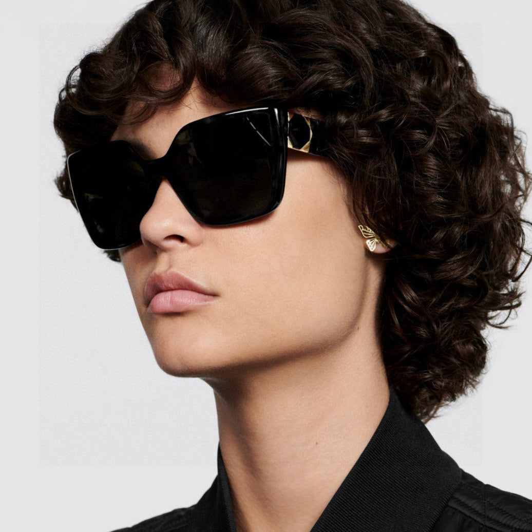 DIOR LADY 95.22 S2F SUNGLASS 571586 IN BLACK ACETATE GREY SMOKE