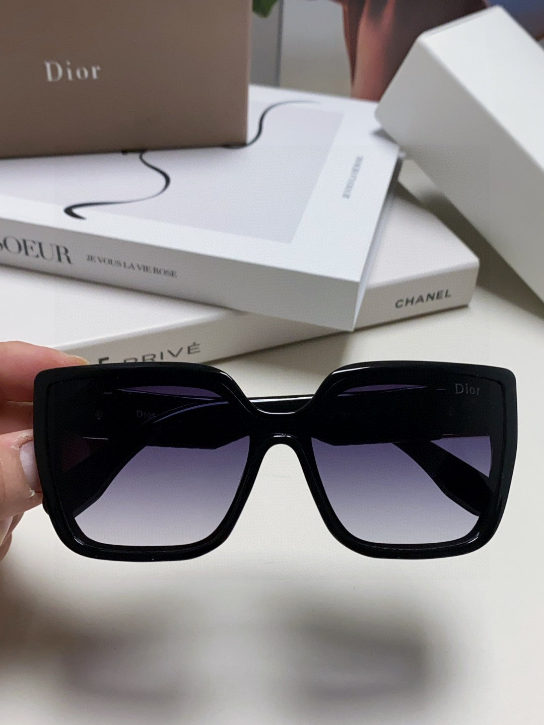 DIOR LADY 95.22 S2F SUNGLASS 571586 IN BLACK ACETATE GREY SMOKE